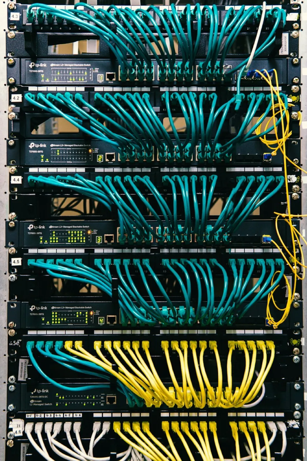 Düzenli kablolanmış network kabini (temsili)